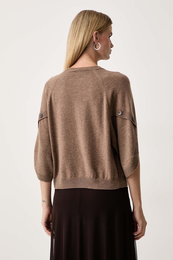 Odzież Seventy Venezia Sweter damski wełniany PM0176.900331 brązowy