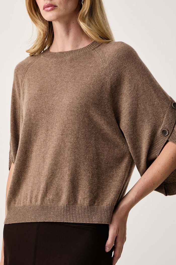 Sweter damski wełniany Seventy Venezia PM0176.900331 brązowy