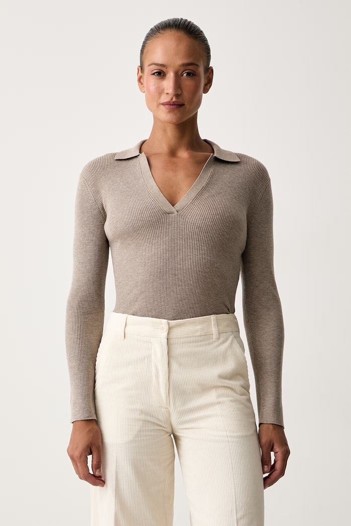Seventy Venezia sweter damski z dodatkiem wełny beżowy MT4153.990377