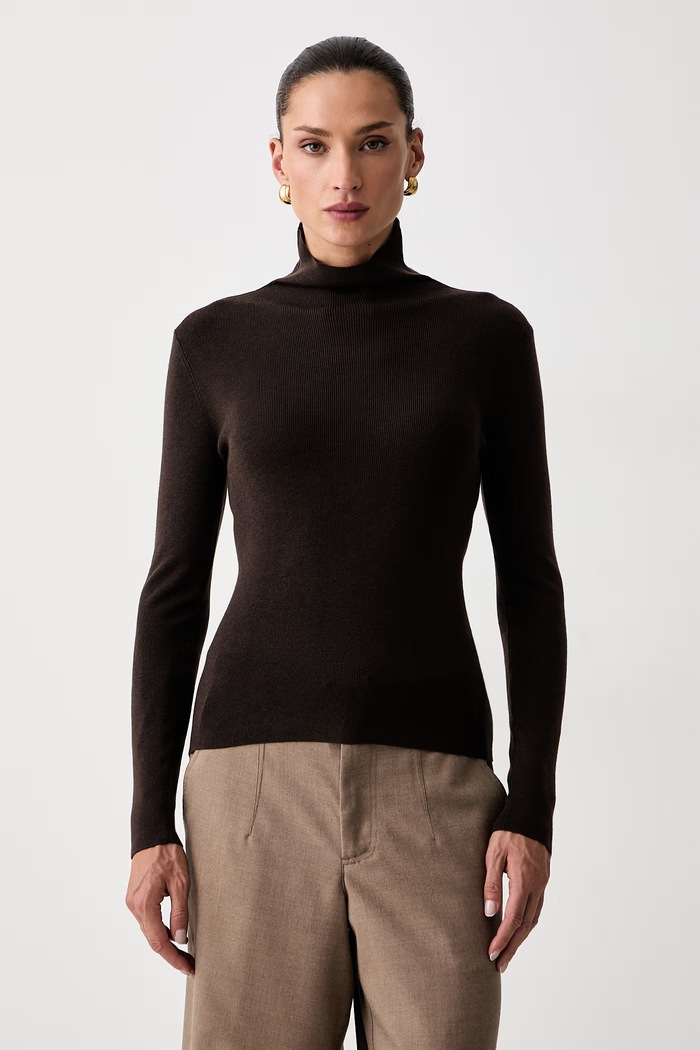 Seventy Venezia sweter damski z dodatkiem wełny brązowy MT4154.990377