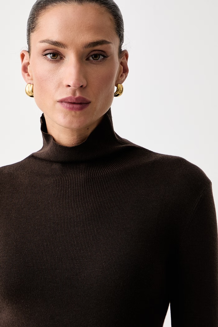 Seventy Venezia sweter damski z dodatkiem wełny brązowy MT4154.990377