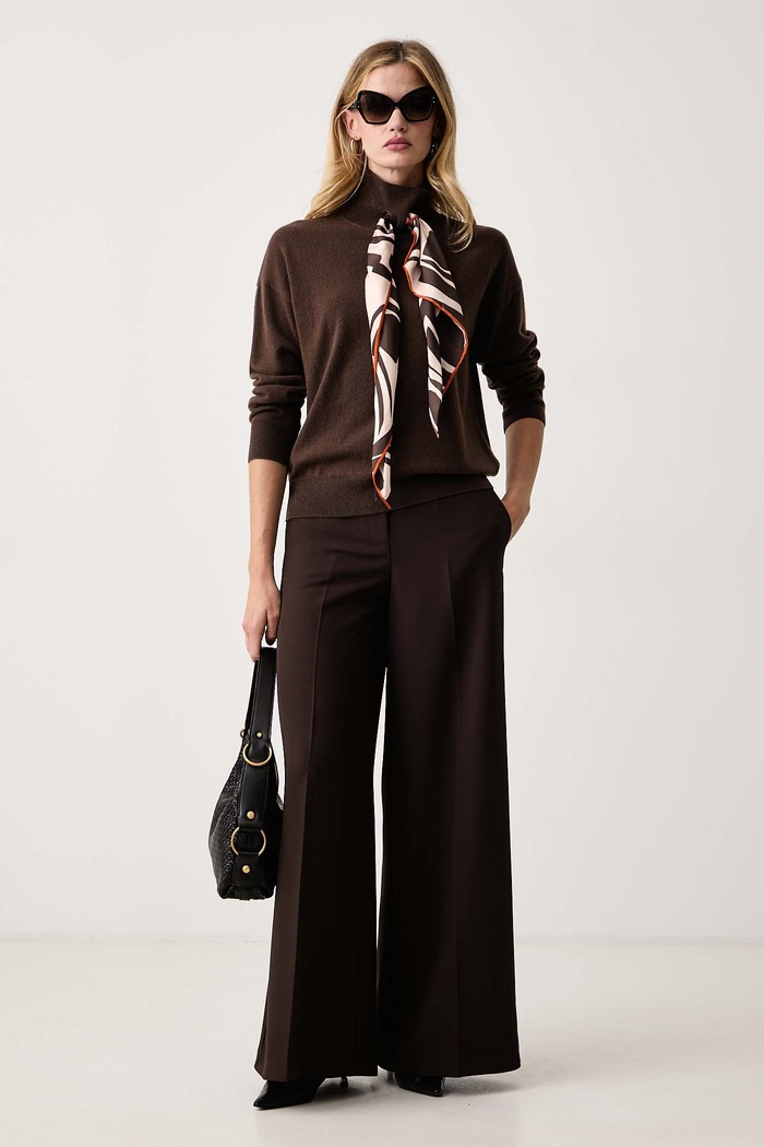 Seventy Venezia Sweter damski wełniany MT4233.900331 brązowy AW26