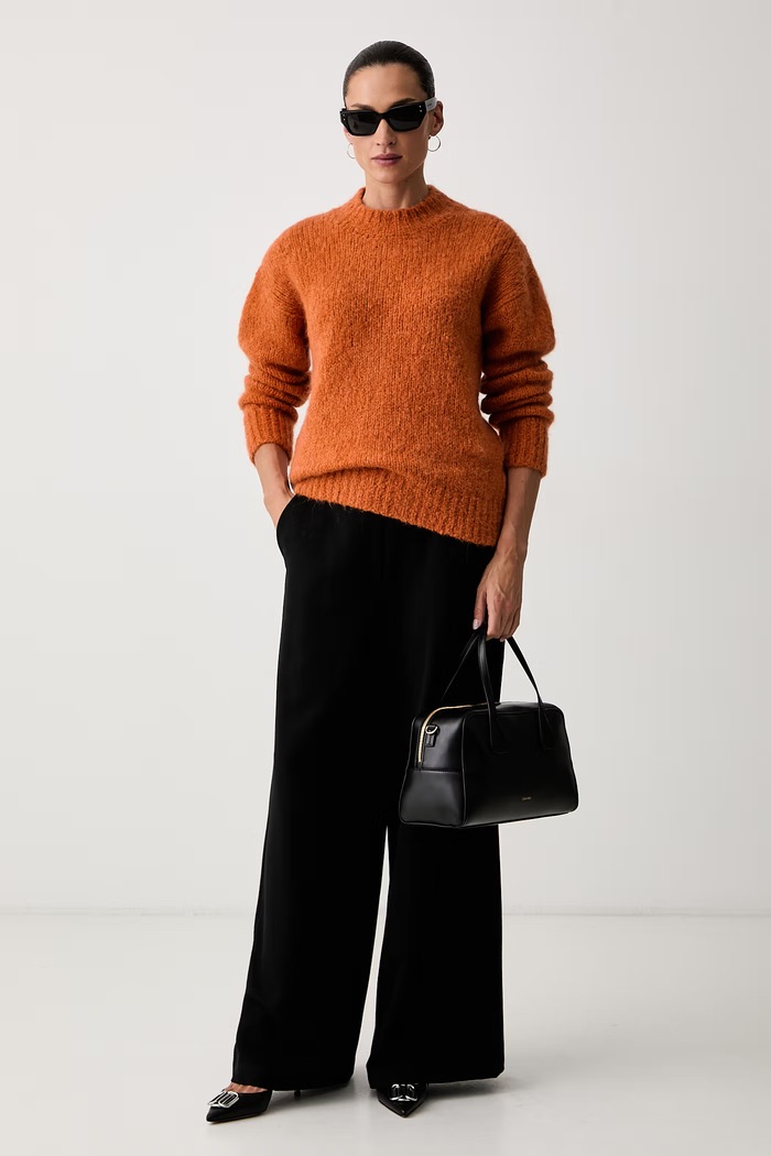 Seventy Venezia sweter damski z wełną MT4273.910806 pomarańczowy AW26