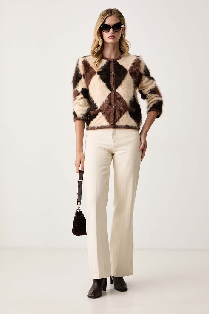 Seventy Venezia Kardigan damski kaszmirowy GI0984.900356 brązowy AW26