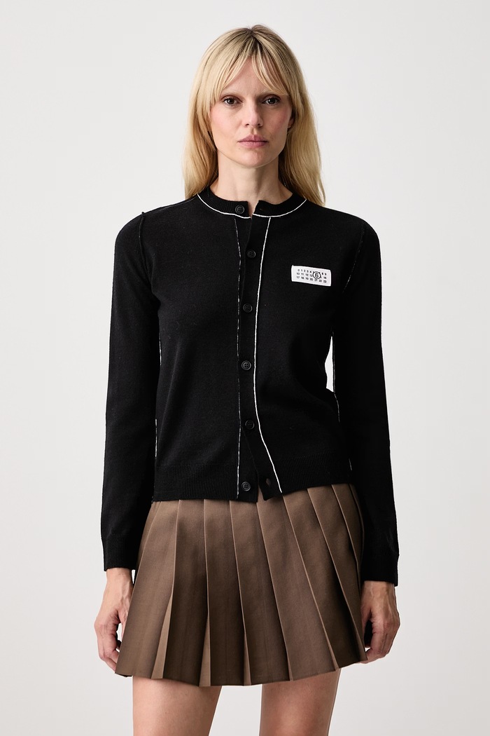 MM6 Maison Margiela kardigan damski z wełną czarny S52HP0044.M13037
