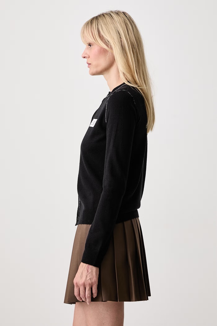 MM6 Maison Margiela kardigan damski z wełną czarny S52HP0044.M13037