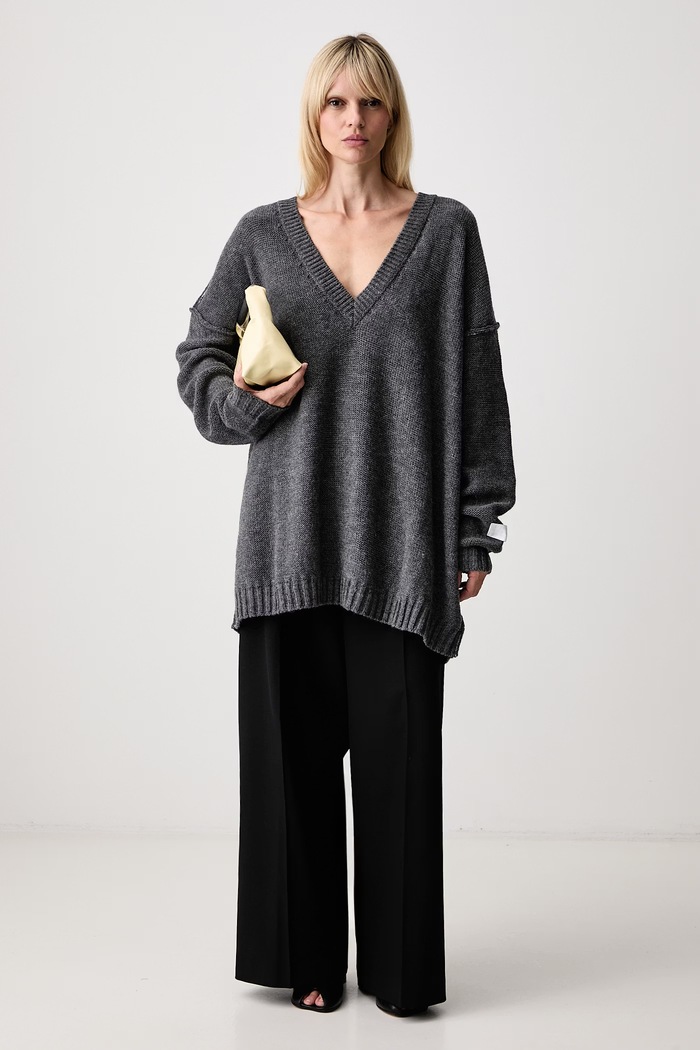 MM6 Maison Margiela sweter damski z wełną S52HN0016.M13289 szary AW26