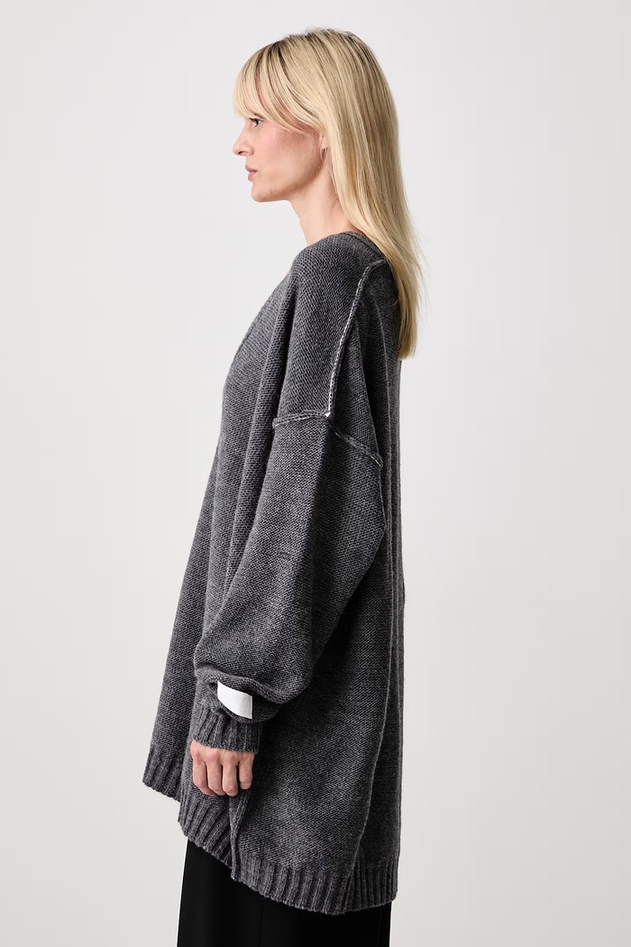 MM6 Maison Margiela sweter damski z wełną szary S52HN0016.M13289