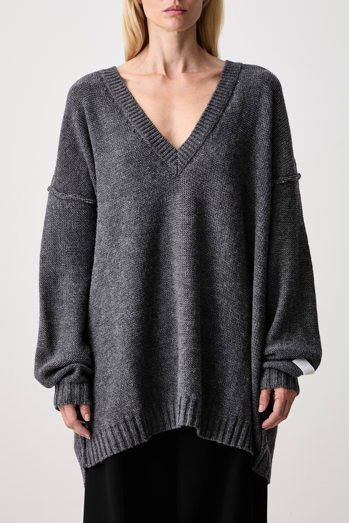 MM6 Maison Margiela sweter damski z wełną S52HN0016.M13289 szary