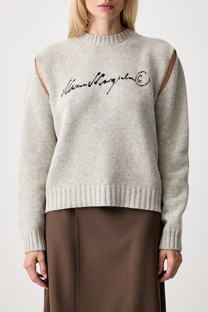 MM6 Maison Margiela sweter damski z wełną S52HL0065.M13288 szary