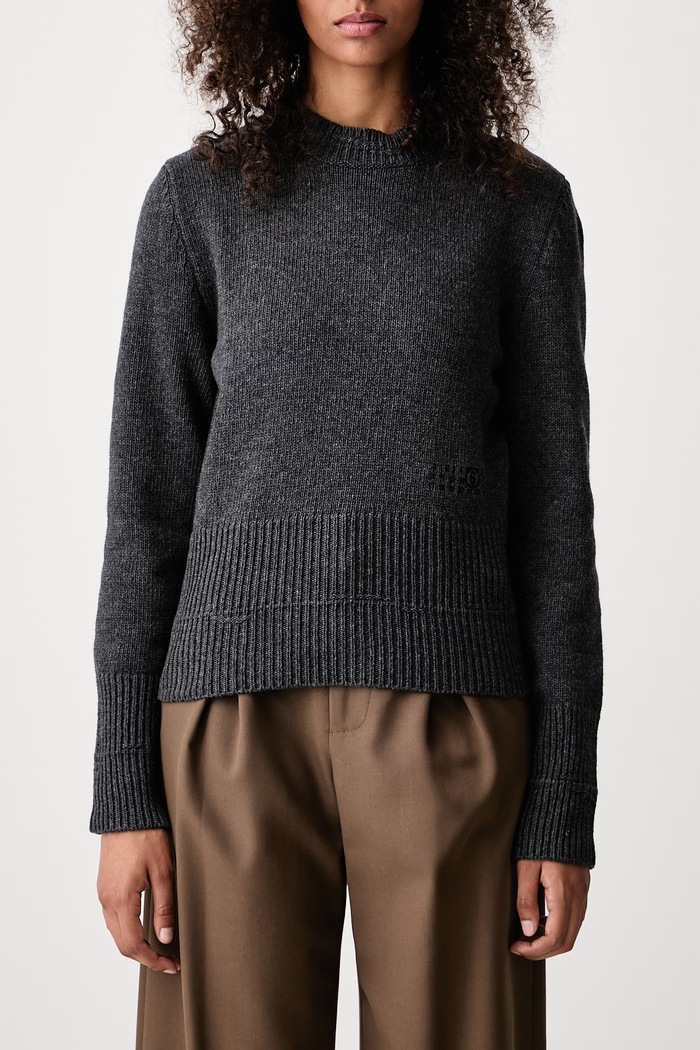 Sweter damski z wełną MM6 Maison Margiela szary S52HL0064.M13287
