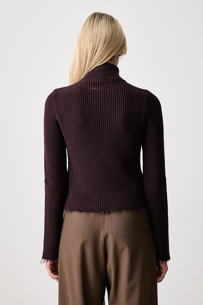 Odzież MM6 Maison Margiela sweter rozpinany damski bawełniany S52AM0309.M13039 brązowy
