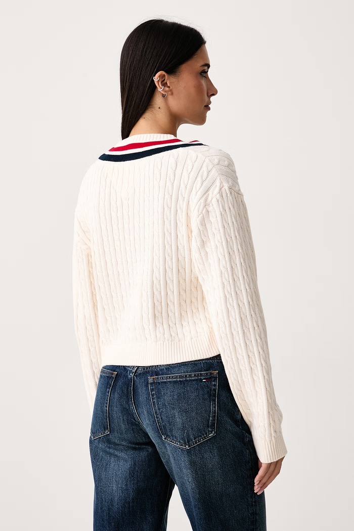 Odzież Tommy Jeans Sweter damski bawełniany DW0DW23550 beżowy