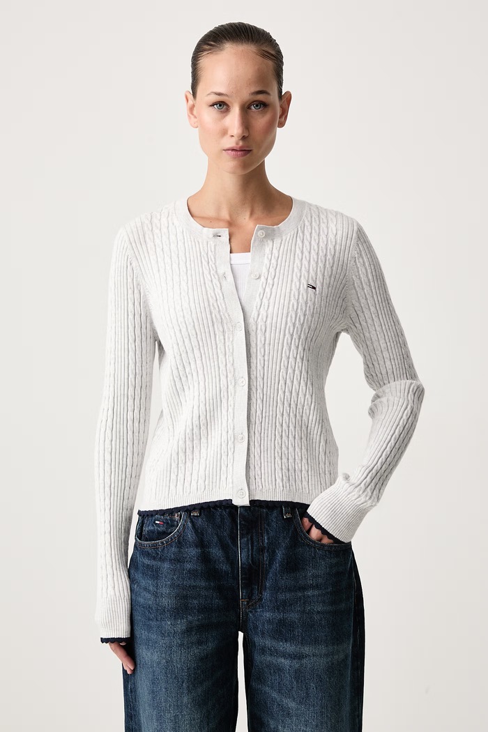 Tommy Jeans Kardigan dámský šedá DW0DW23458