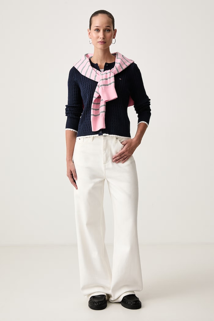 Tommy Jeans Kardigan dámský DW0DW23458 námořnická modř AW26