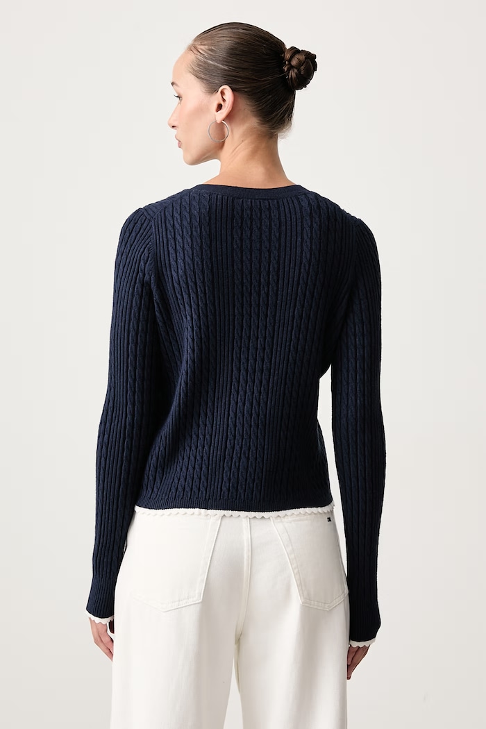 Oblečení Tommy Jeans Kardigan dámský DW0DW23458 námořnická modř