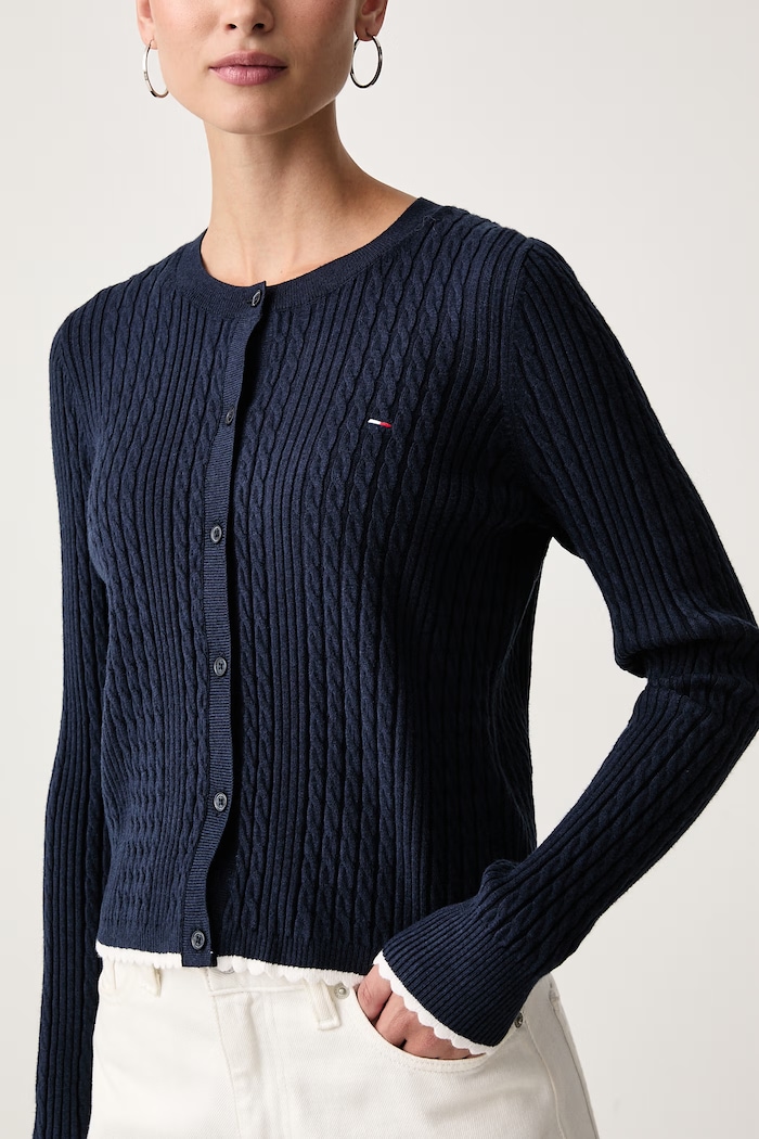 Kardigan dámský Tommy Jeans DW0DW23458 námořnická modř