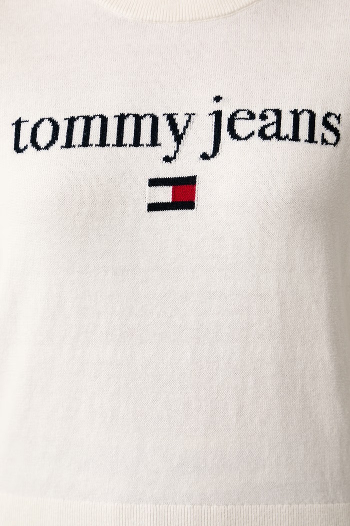 Sweter damski z dodatkiem wełny Tommy Jeans beżowy DW0DW23356