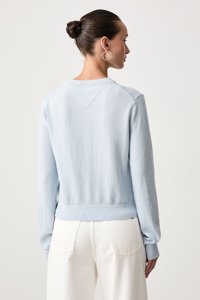 Odzież Tommy Jeans Sweter damski z dodatkiem wełny DW0DW23356 niebieski
