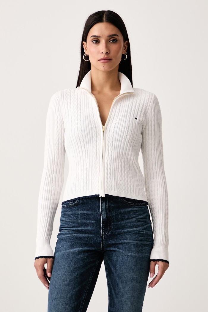 Tommy Jeans Kardigan damski beżowy DW0DW23355