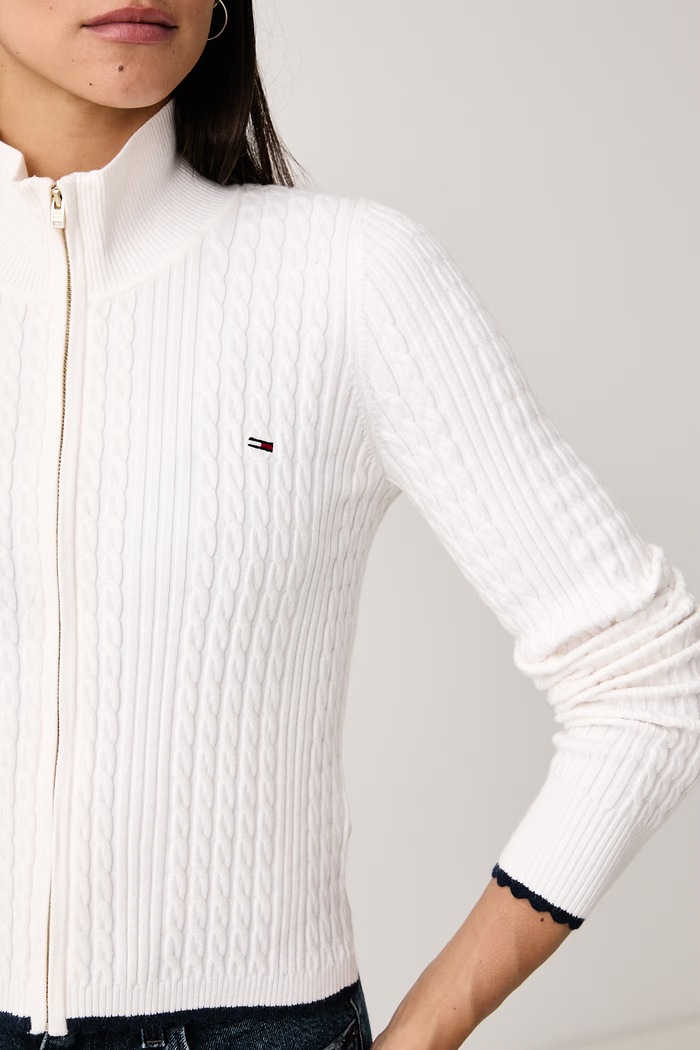 Kardigan damski Tommy Jeans DW0DW23355 beżowy