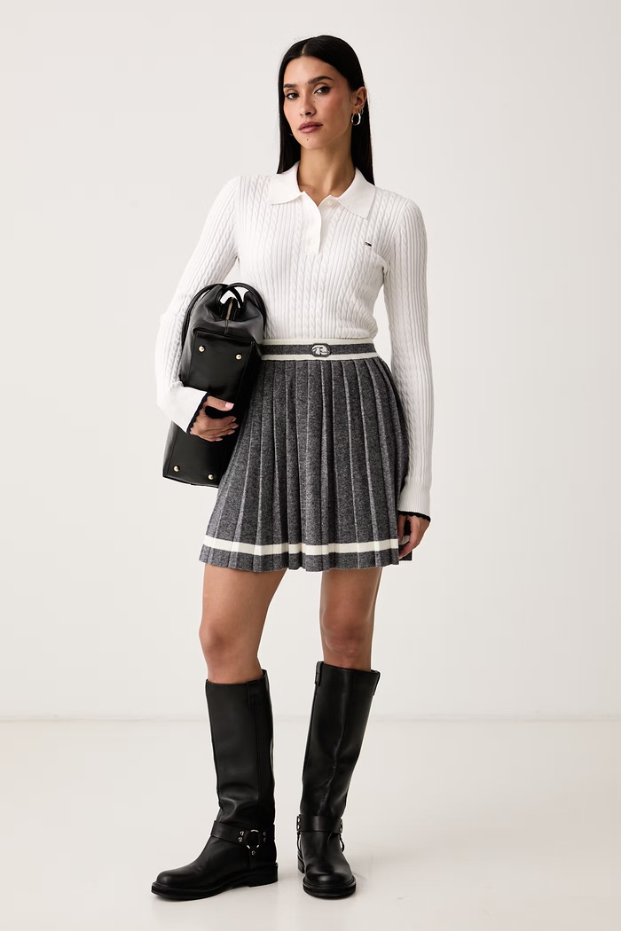 Tommy Jeans Sweter damski DW0DW23354 beżowy AW26
