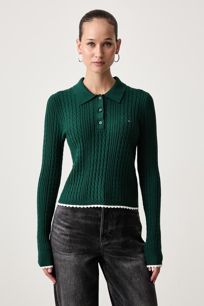 Tommy Jeans Sweter damski zielony DW0DW23354