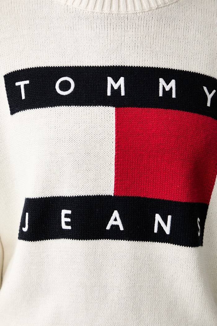 Tommy Jeans sweter damski z wełną DW0DW23450 beżowy