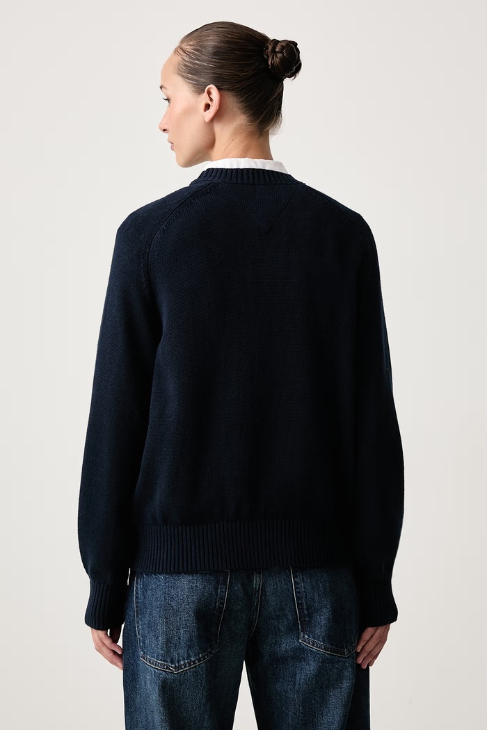 Odzież Tommy Jeans Sweter damski z wełną DW0DW23450 granatowy