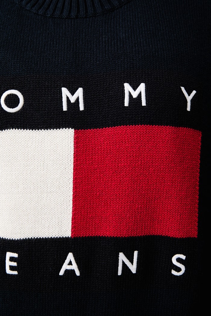 Sweter damski z wełną Tommy Jeans granatowy DW0DW23450