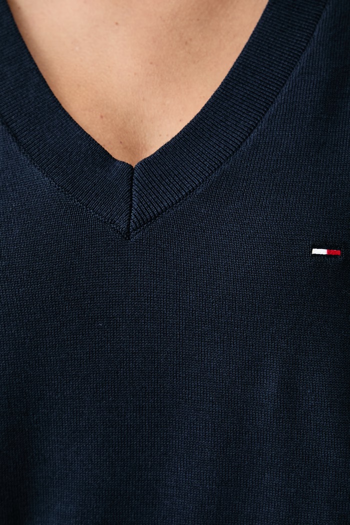 Πουλόβερ γυναικείο βαμβακερό Tommy Jeans σκούρο μπλε DW0DW23362