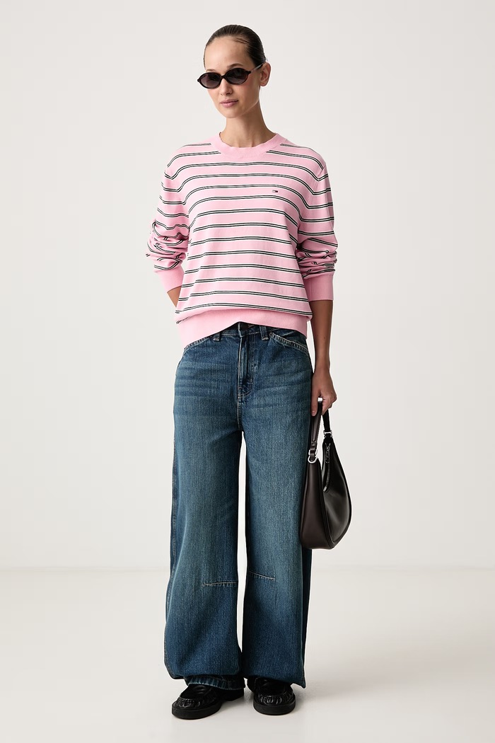 Tommy Jeans Sweter damski bawełniany DW0DW23360 różowy AW26