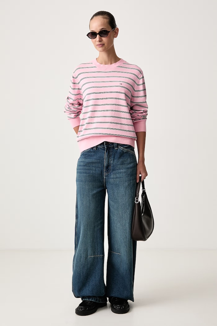 Tommy Jeans Sweter damski bawełniany DW0DW23360 różowy AW26
