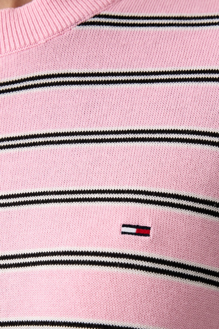 Sweter damski bawełniany Tommy Jeans różowy DW0DW23360