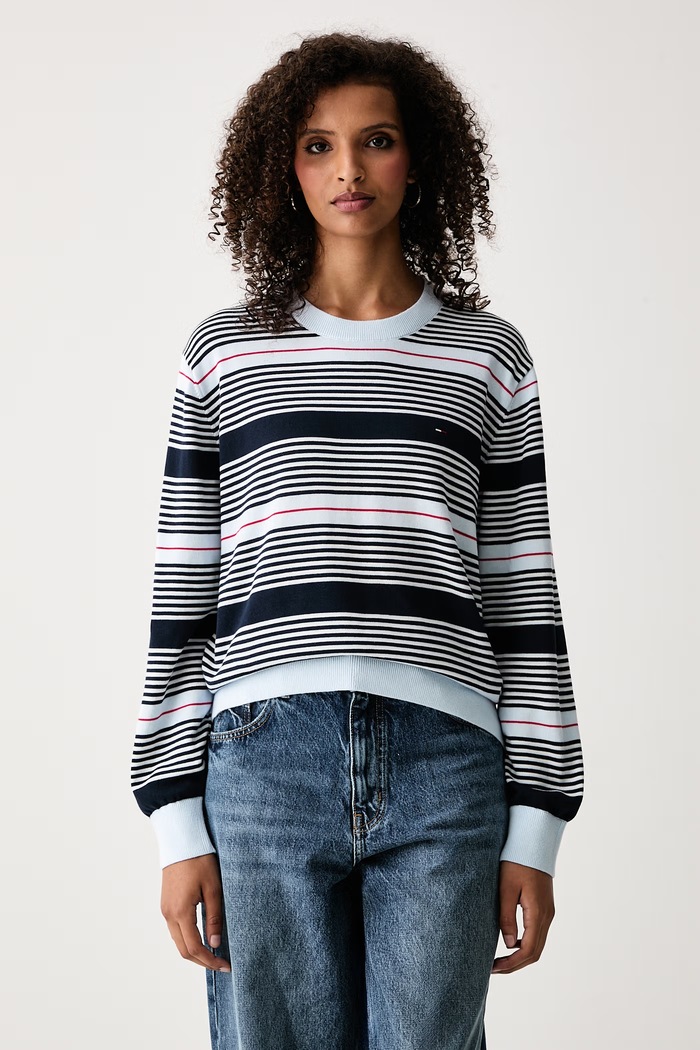 Tommy Jeans Pulover za žene od pamuka plava DW0DW23360