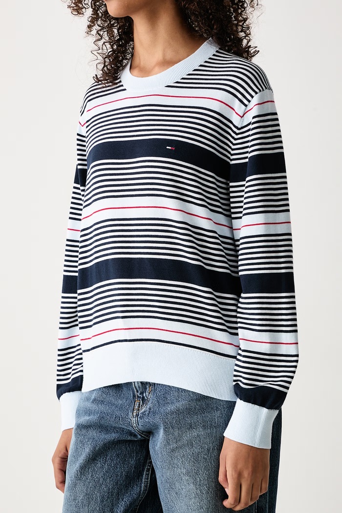 Pulover za žene od pamuka Tommy Jeans DW0DW23360 plava
