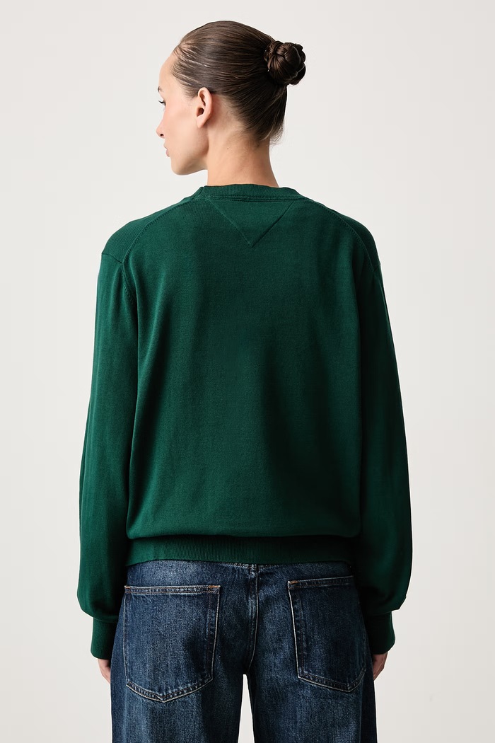 Odzież Tommy Jeans Sweter damski bawełniany DW0DW23360 zielony