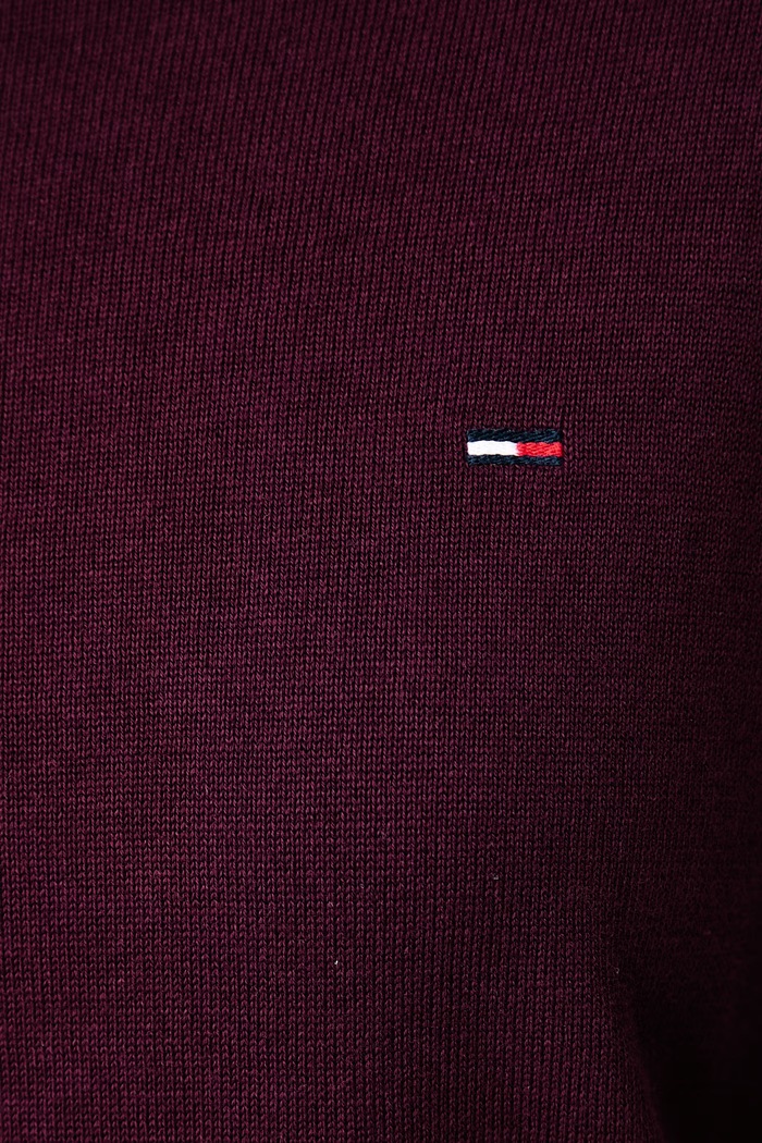 Sweter damski bawełniany Tommy Jeans bordowy DW0DW23360