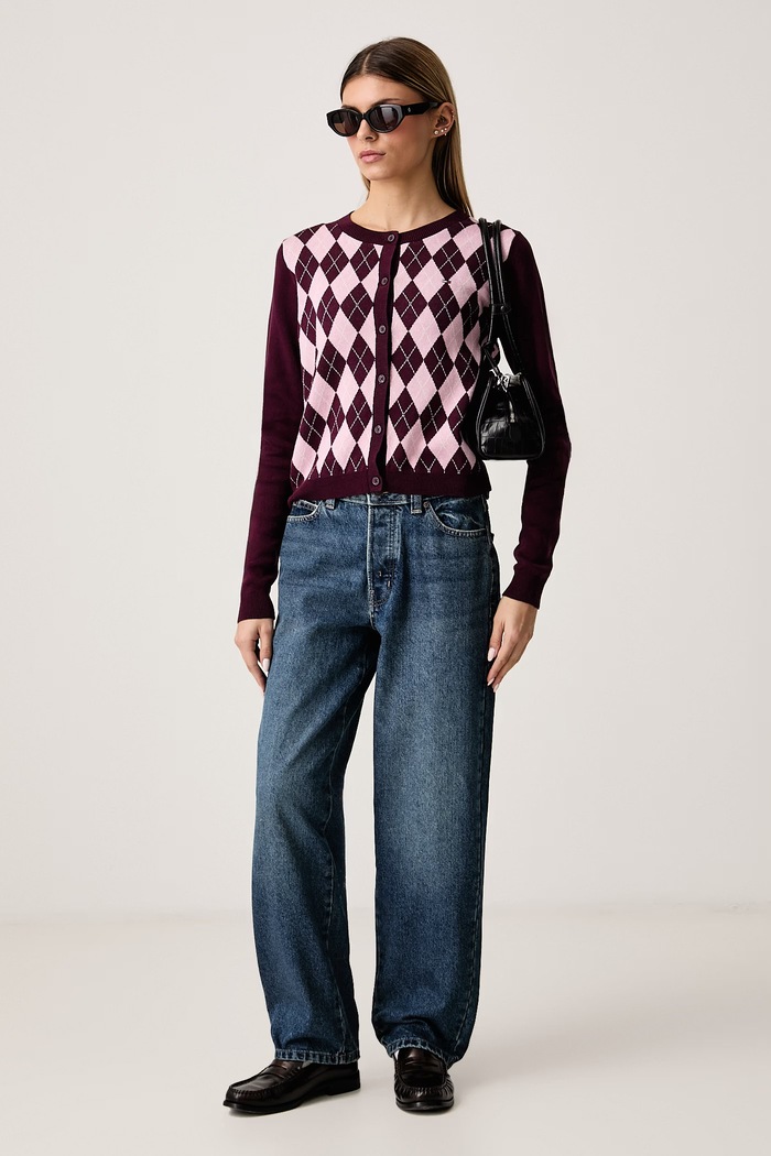 Tommy Jeans Ζακέτα γυναικεία βαμβακερή DW0DW23363 μπορντό AW26
