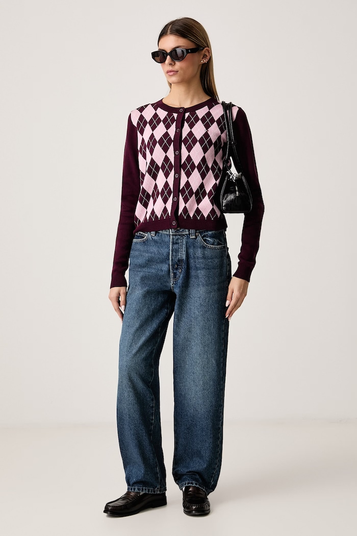 Tommy Jeans Ζακέτα γυναικεία βαμβακερή DW0DW23363 μπορντό AW26
