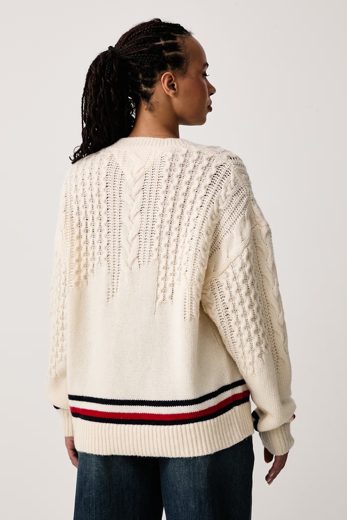 Oblačila Tommy Jeans Pulover ženski volnen DW0DW23353 bež
