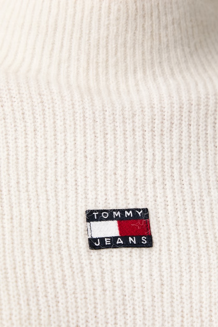 Sweter damski z wełną Tommy Jeans beżowy DW0DW23349