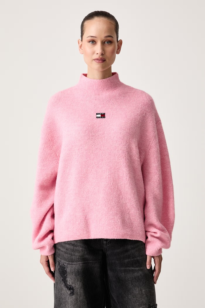 Tommy Jeans Sweter damski z wełną różowy DW0DW23349