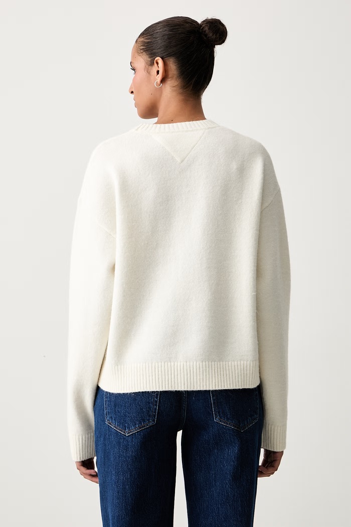 Odzież Tommy Jeans sweter damski z dodatkiem wełny DW0DW23831 beżowy
