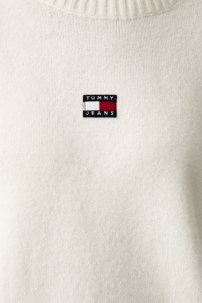 Tommy Jeans sweter damski z dodatkiem wełny DW0DW23831 beżowy