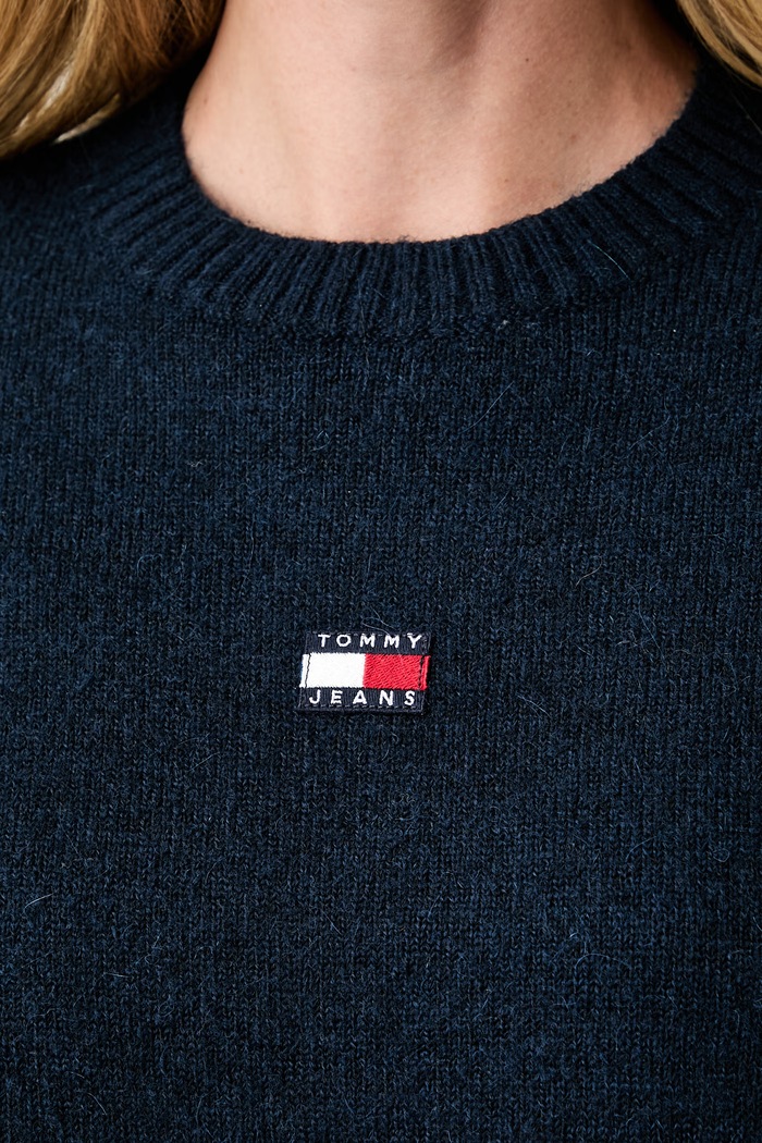 Tommy Jeans sweter damski z dodatkiem wełny DW0DW23831 granatowy