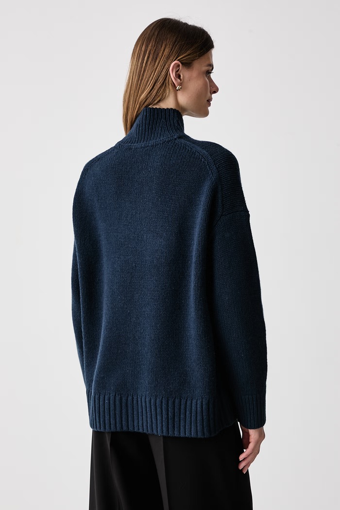 Odzież Tommy Hilfiger Sweter damski wełniany WW0WW52180 granatowy