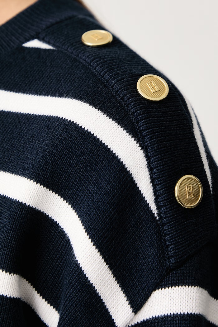 Svetr dámský bavlněný Tommy Hilfiger námořnická modř WW0WW51584