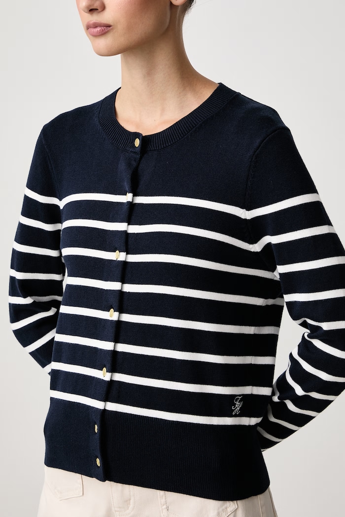 Kardigan za žene od pamuka Tommy Hilfiger WW0WW51583 mornarsko plava