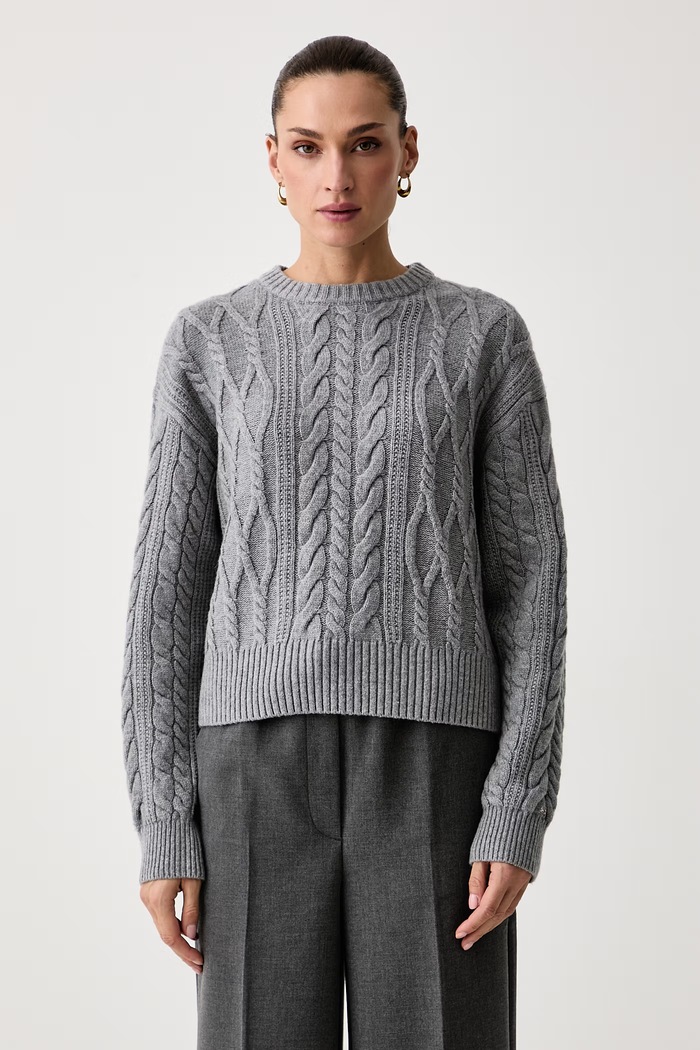 Tommy Hilfiger Pulover za žene s vunom siva WW0WW51396
